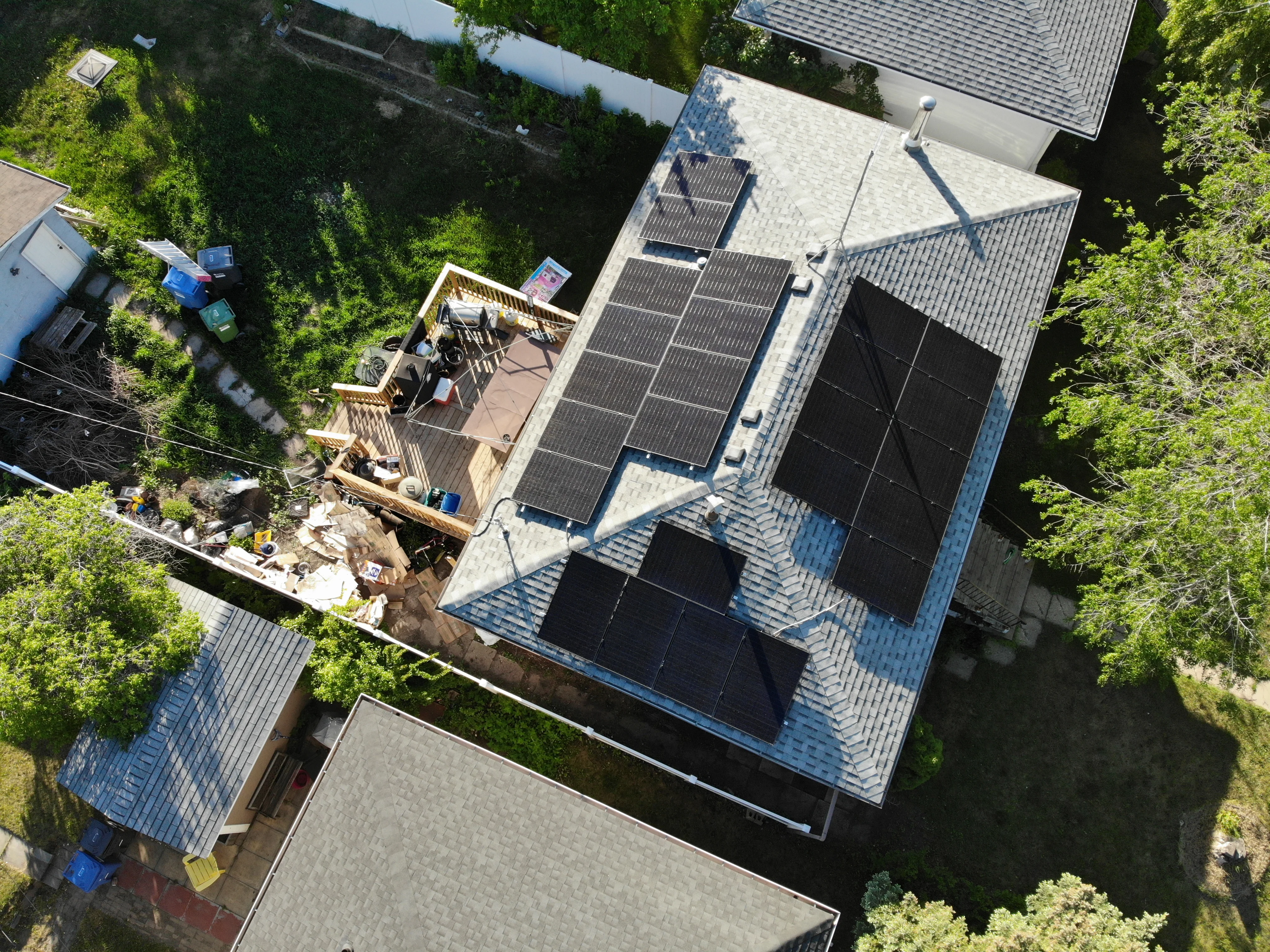 A solar energy system installation on a house in Alberta.